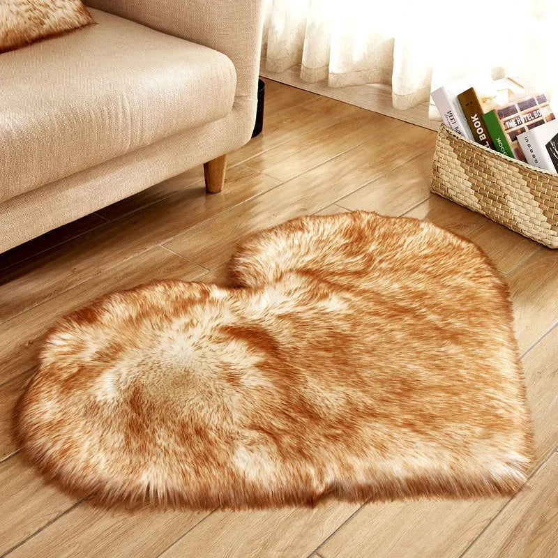 Heart Shape Fluffy Mat
