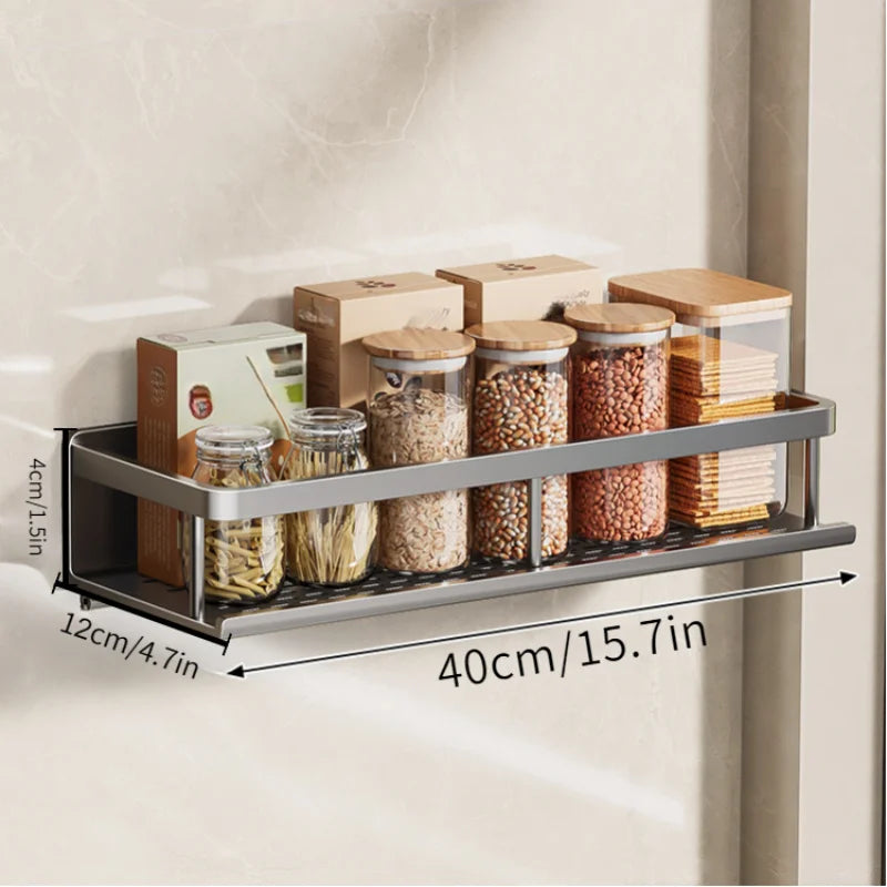 Black Wall-mounted Kitchen Shelves