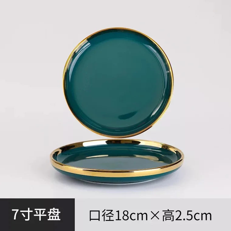 Ceramic Gold Inlay Dinner Plate