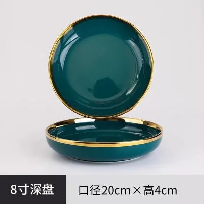 Ceramic Gold Inlay Dinner Plate