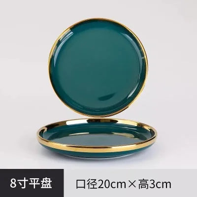 Ceramic Gold Inlay Dinner Plate