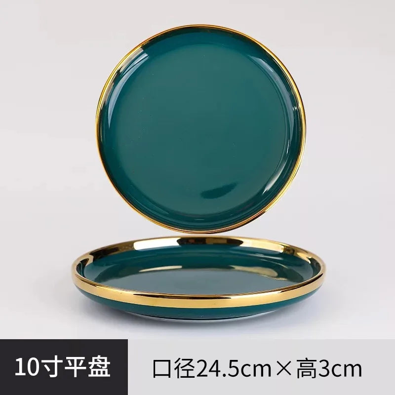 Ceramic Gold Inlay Dinner Plate