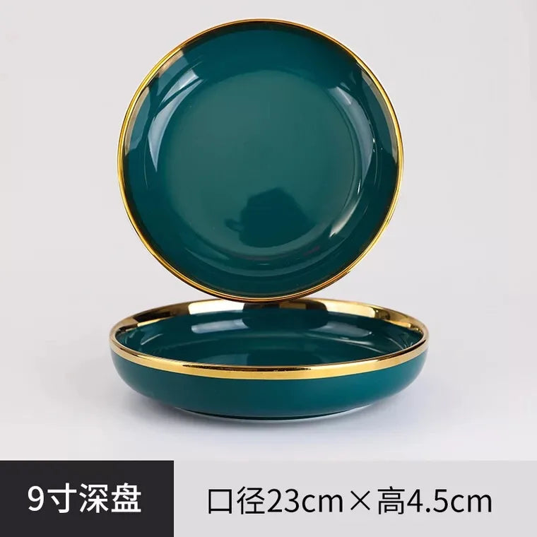 Ceramic Gold Inlay Dinner Plate