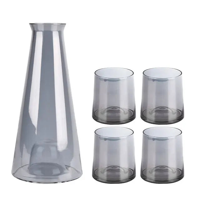 5Pcs Transparent Gradient Pitcher Tea Cup Set