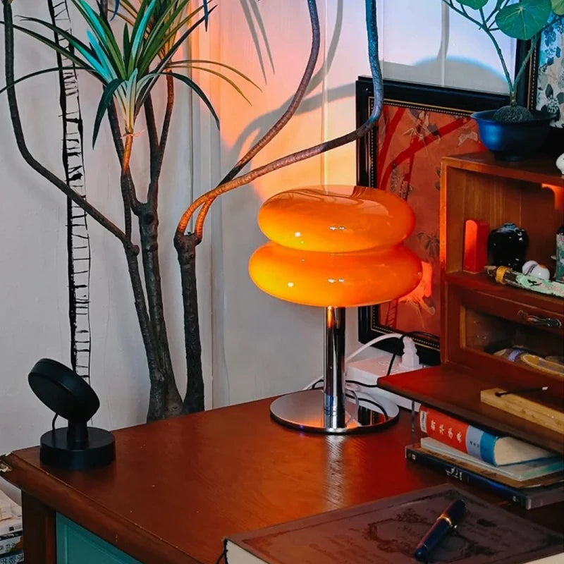 Italian Egg Tart Designer Glass Table Lamp