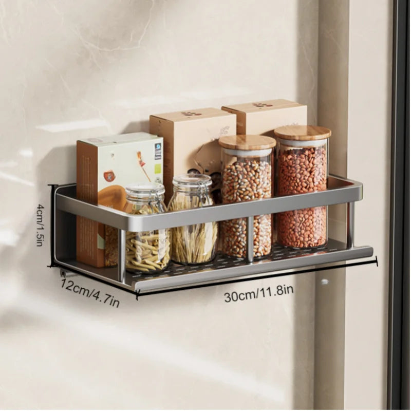 Black Wall-mounted Kitchen Shelves