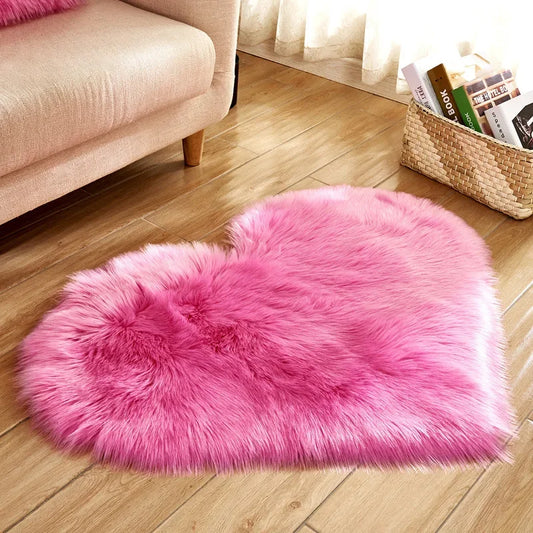 Heart Shape Fluffy Mat