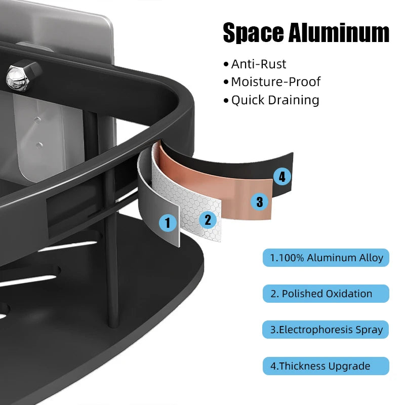 Bathroom Shelf No Drill Organizer Rack