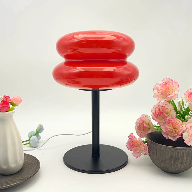 Italian Egg Tart Designer Glass Table Lamp