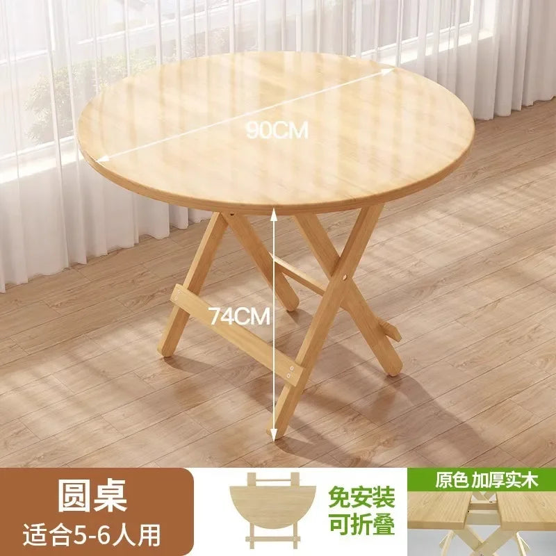 Solid Wood Folding Dining Table