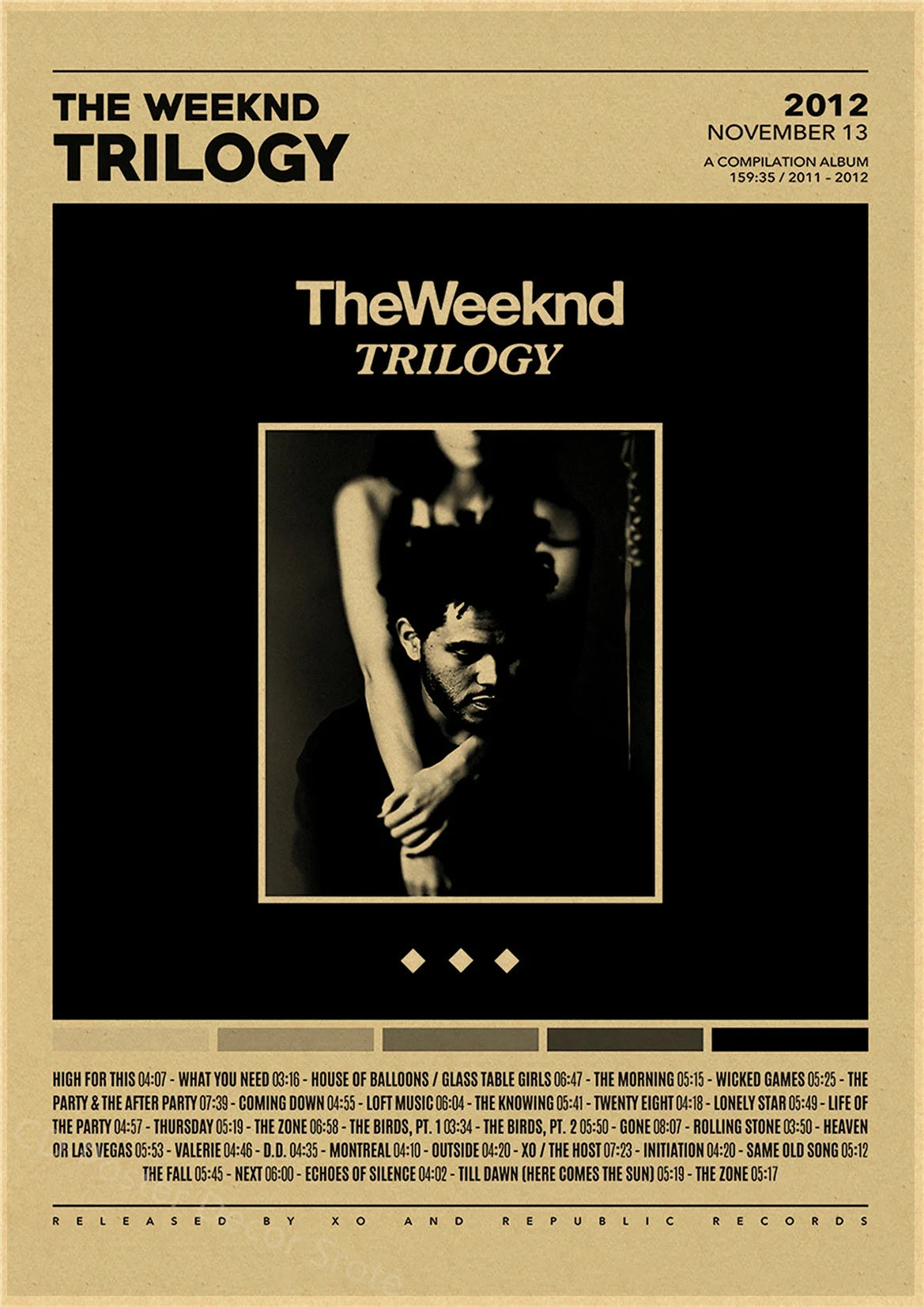 Rapper The Weeknd Retro Poster