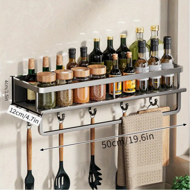 Black Wall-mounted Kitchen Shelves