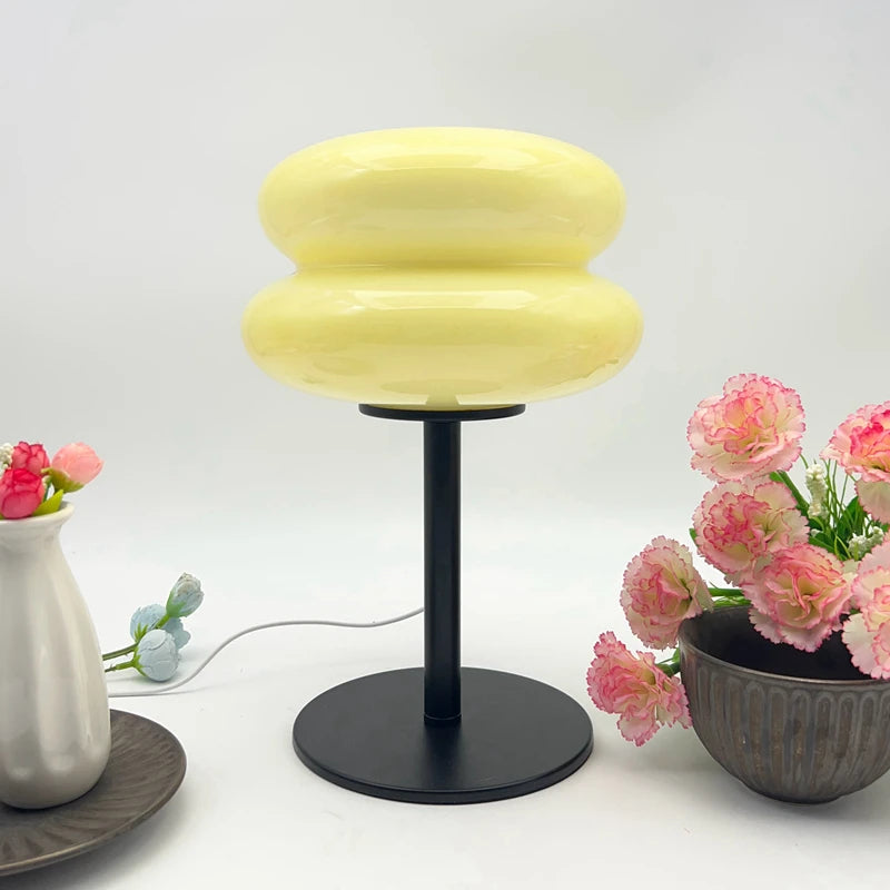 Italian Egg Tart Designer Glass Table Lamp