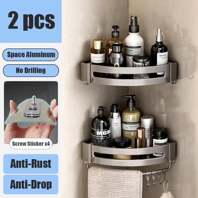 Bathroom Shelf No Drill Organizer Rack