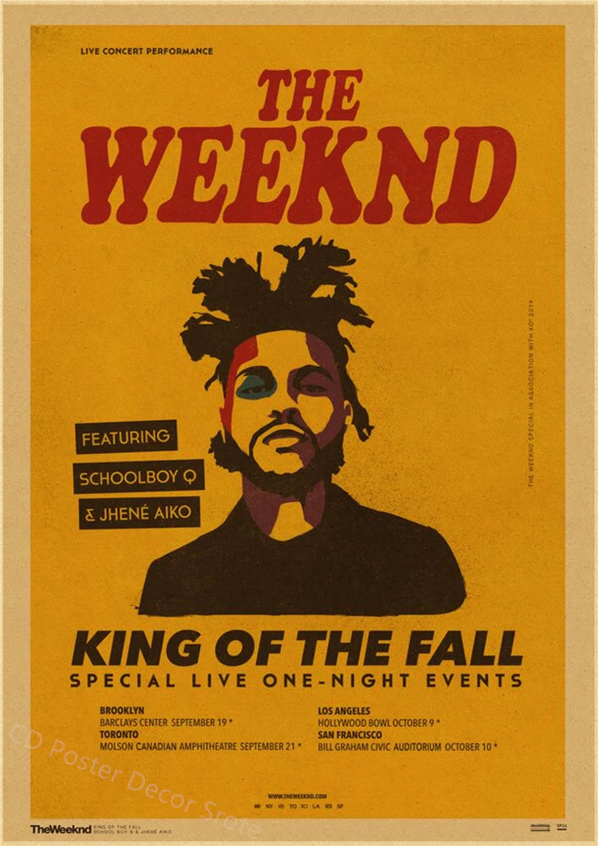 Rapper The Weeknd Retro Poster