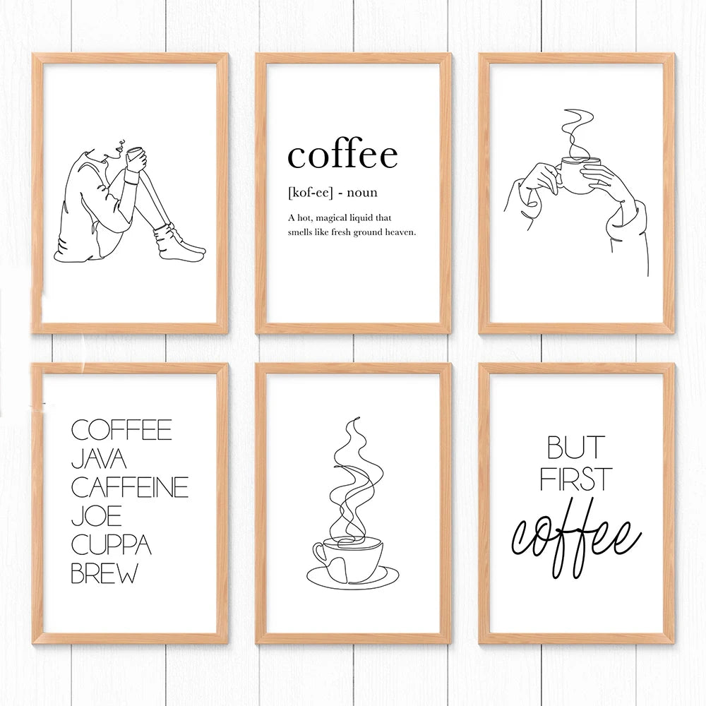 Nordic Coffee Bar Sign Wall Picture