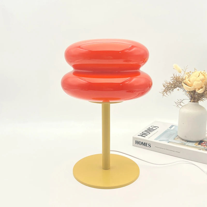 Italian Egg Tart Designer Glass Table Lamp
