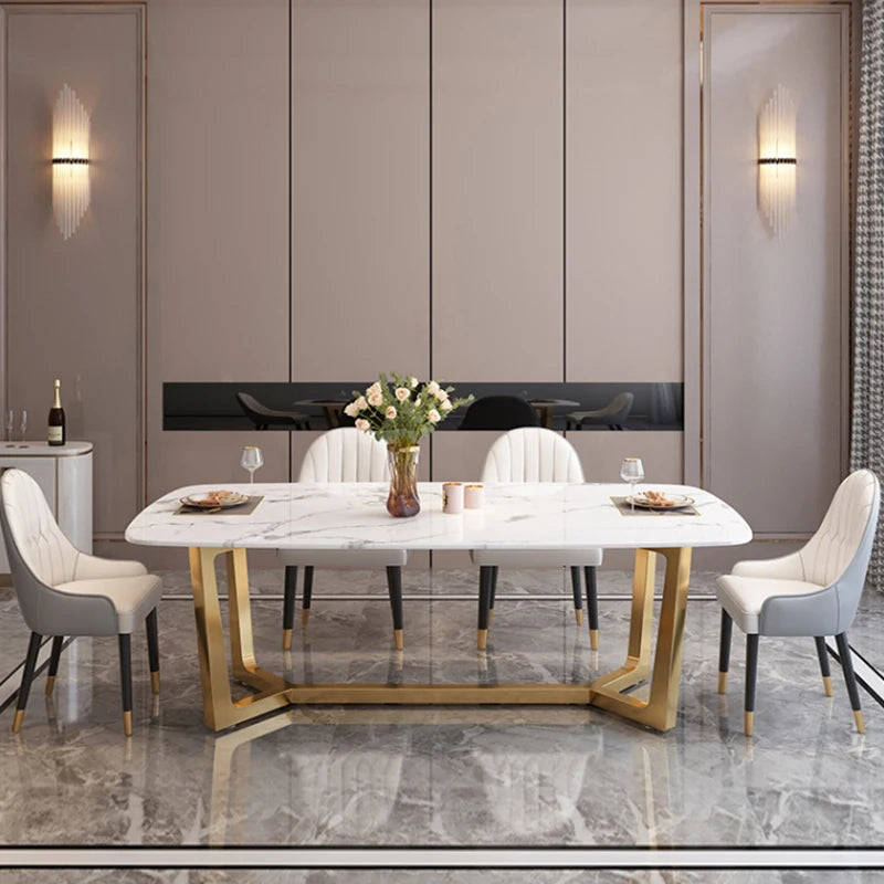 Italian Luxury Modern Marble Dining Table Set