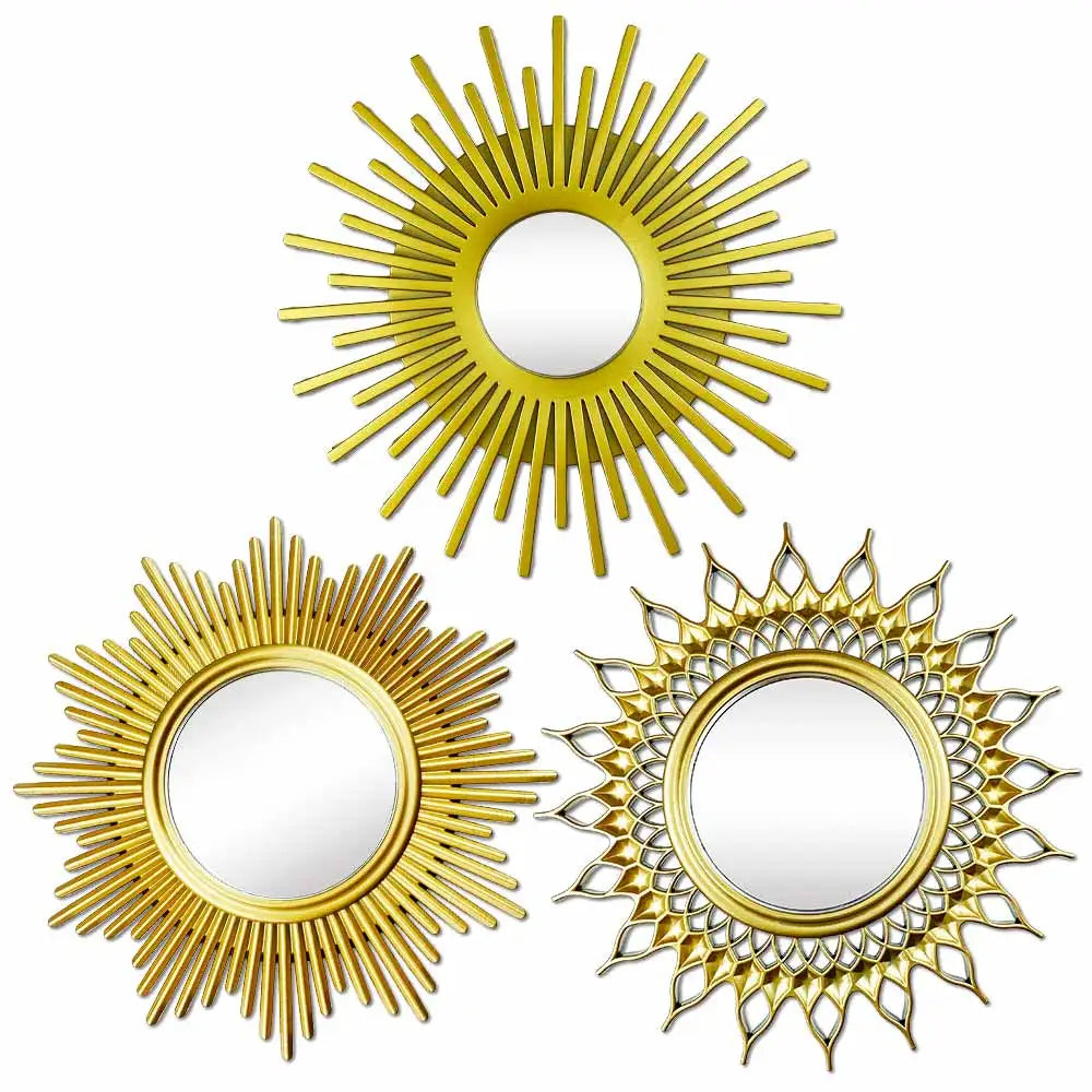 Sun Mirror Gold Round Decorative Mirror