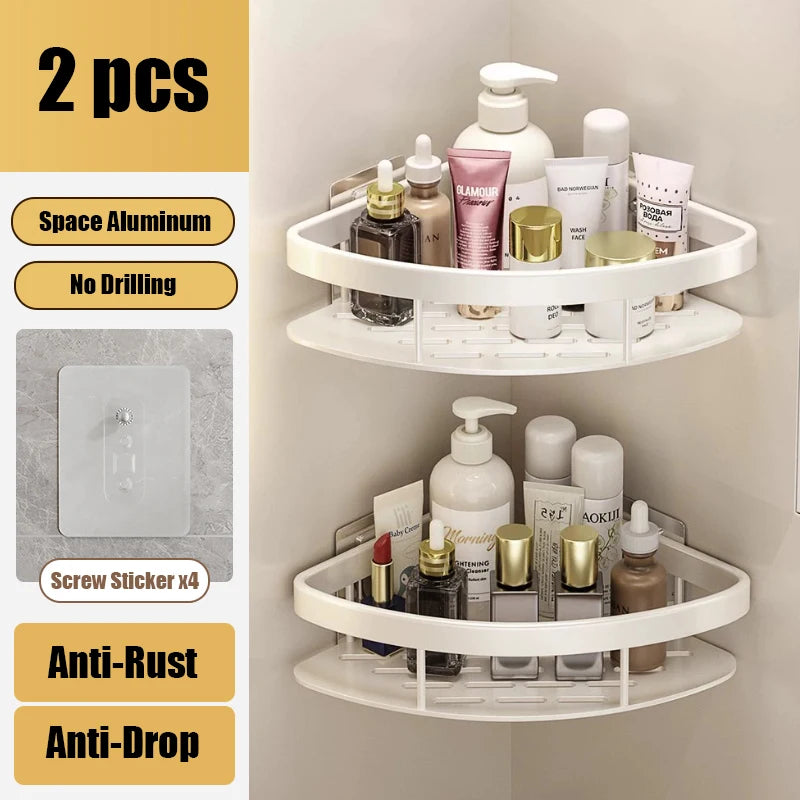 Bathroom Shelf No Drill Organizer Rack