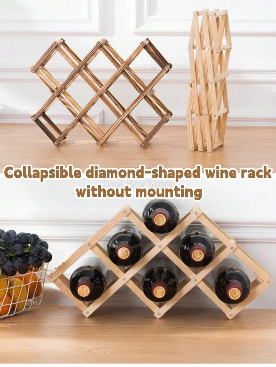 Collapsible Wooden Wine Bottle Rack