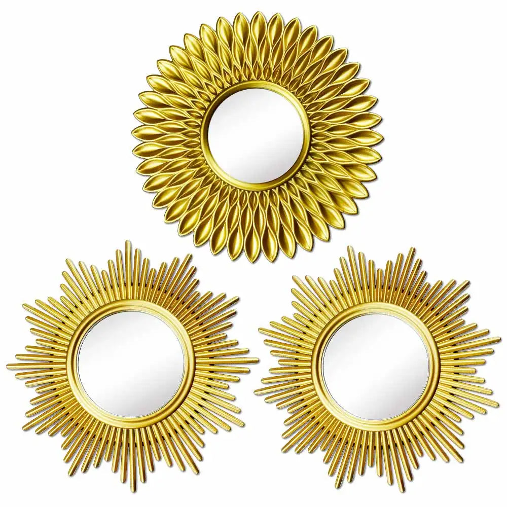 Sun Mirror Gold Round Decorative Mirror