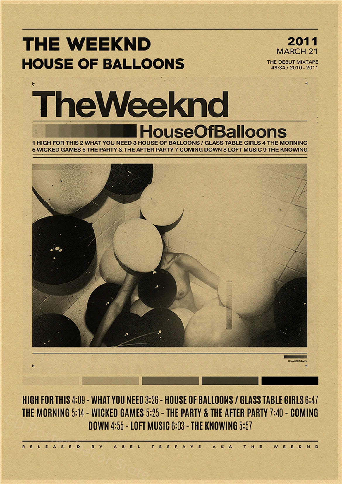 Rapper The Weeknd Retro Poster