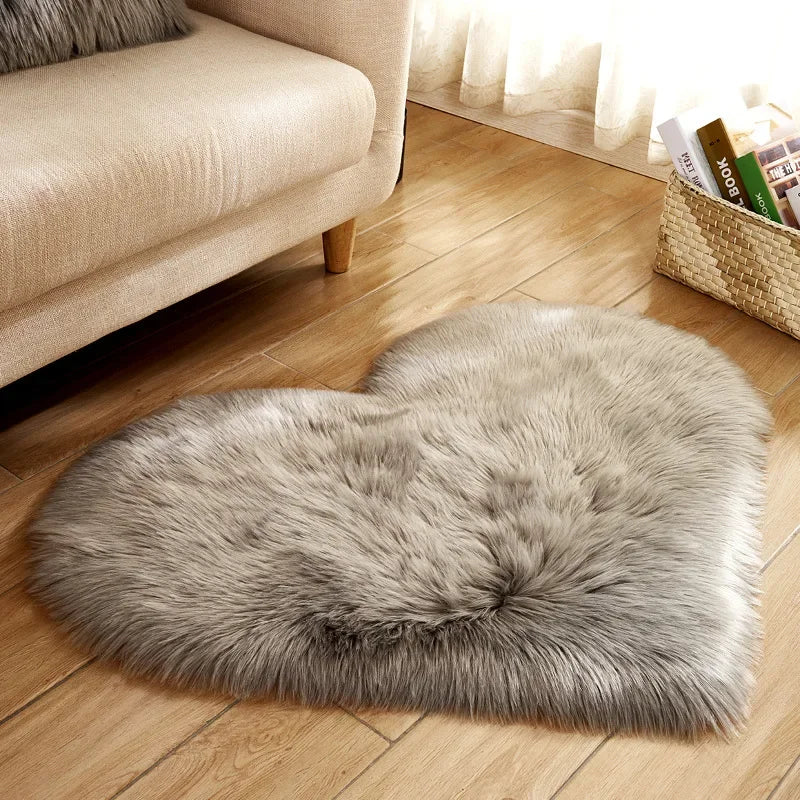 Heart Shape Fluffy Mat