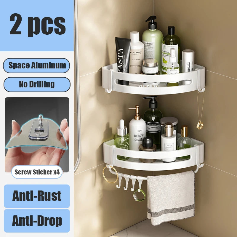 Bathroom Shelf No Drill Organizer Rack