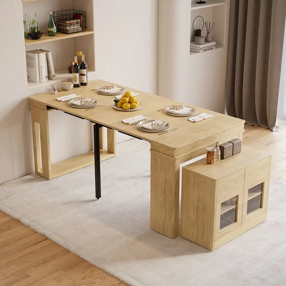 Modern Extendable Dining Table with Storage