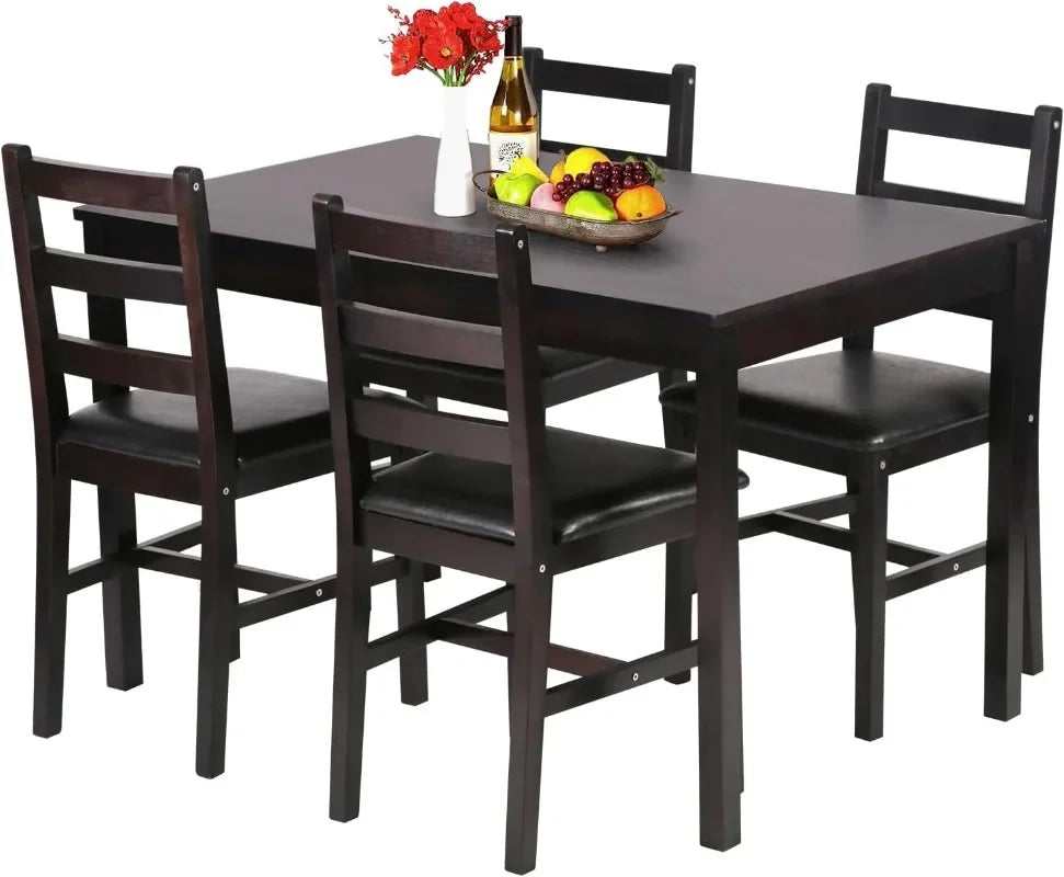 5-Piece Industrial Dining Table Set