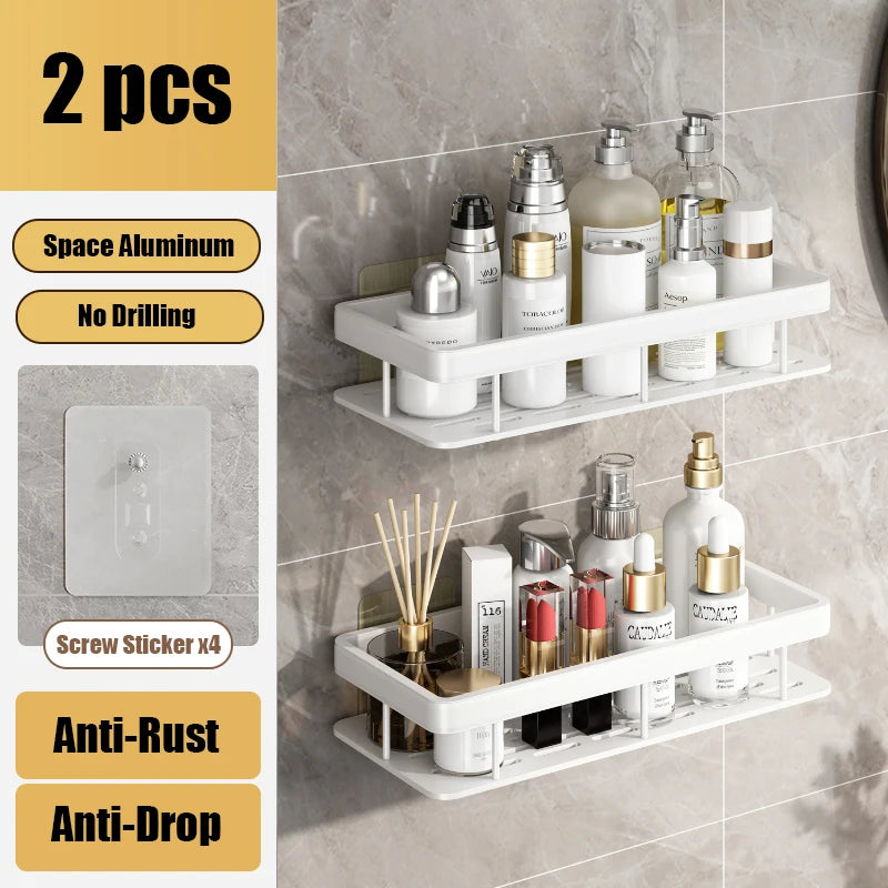 Bathroom Shelf No Drill Organizer Rack