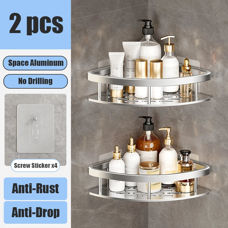 Bathroom Shelf No Drill Organizer Rack