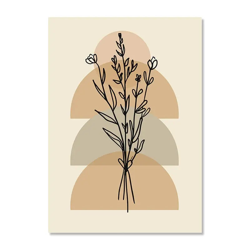 Abstract Lines Botanical Boho Poster