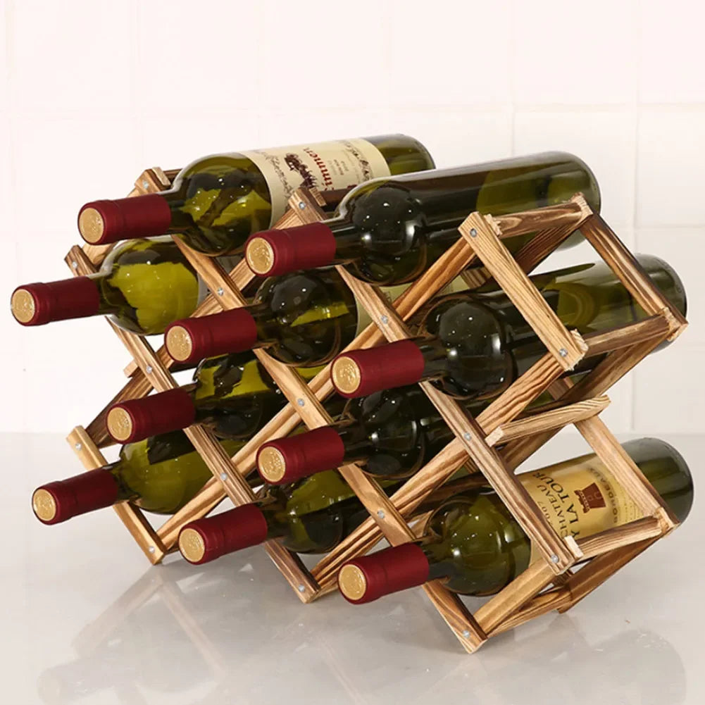 Collapsible Wooden Wine Bottle Rack