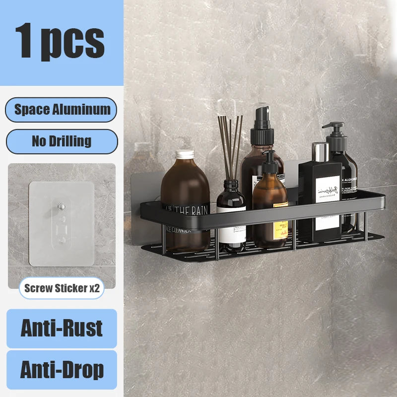 Bathroom Shelf No Drill Organizer Rack