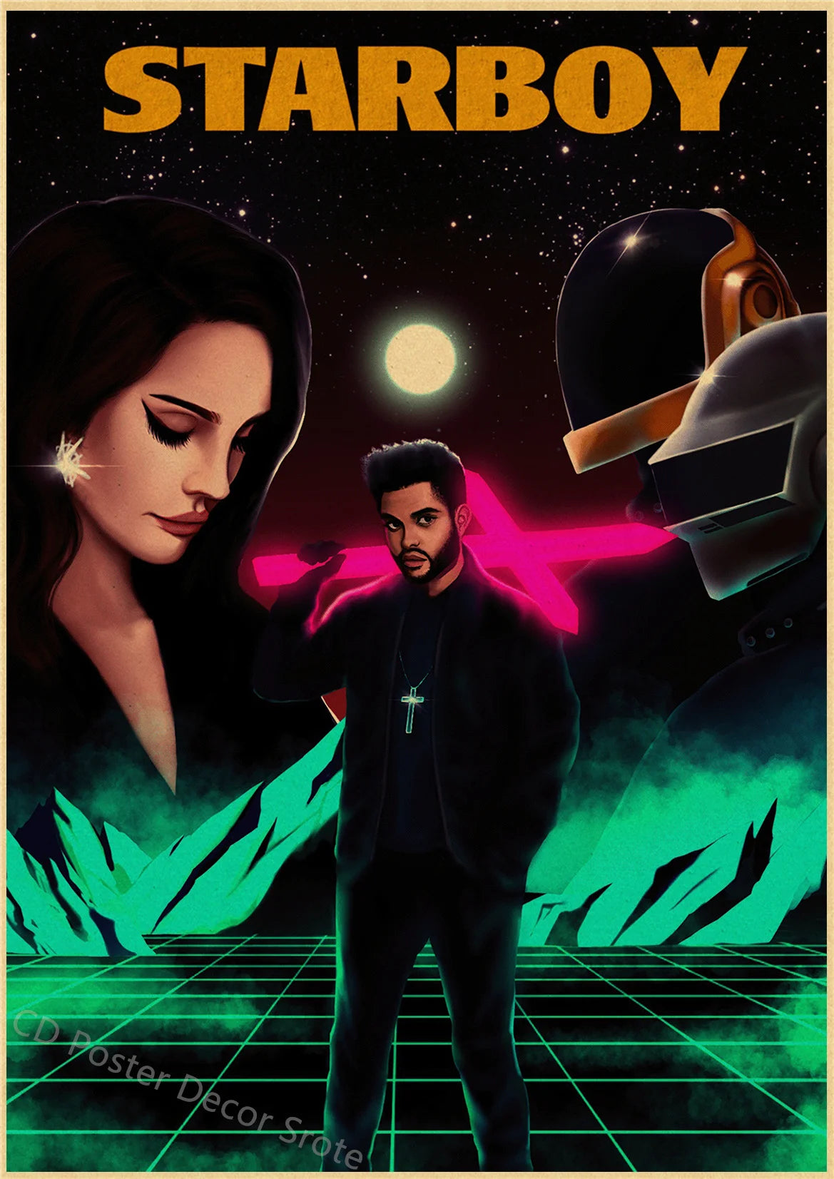 Rapper The Weeknd Retro Poster