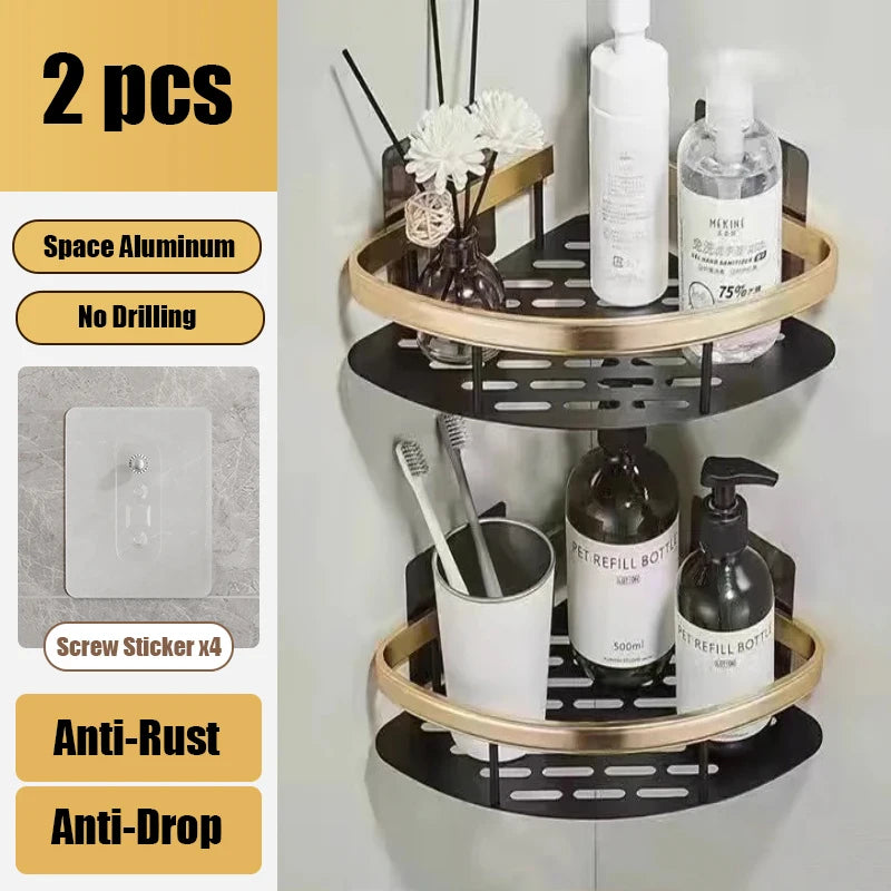 Bathroom Shelf No Drill Organizer Rack