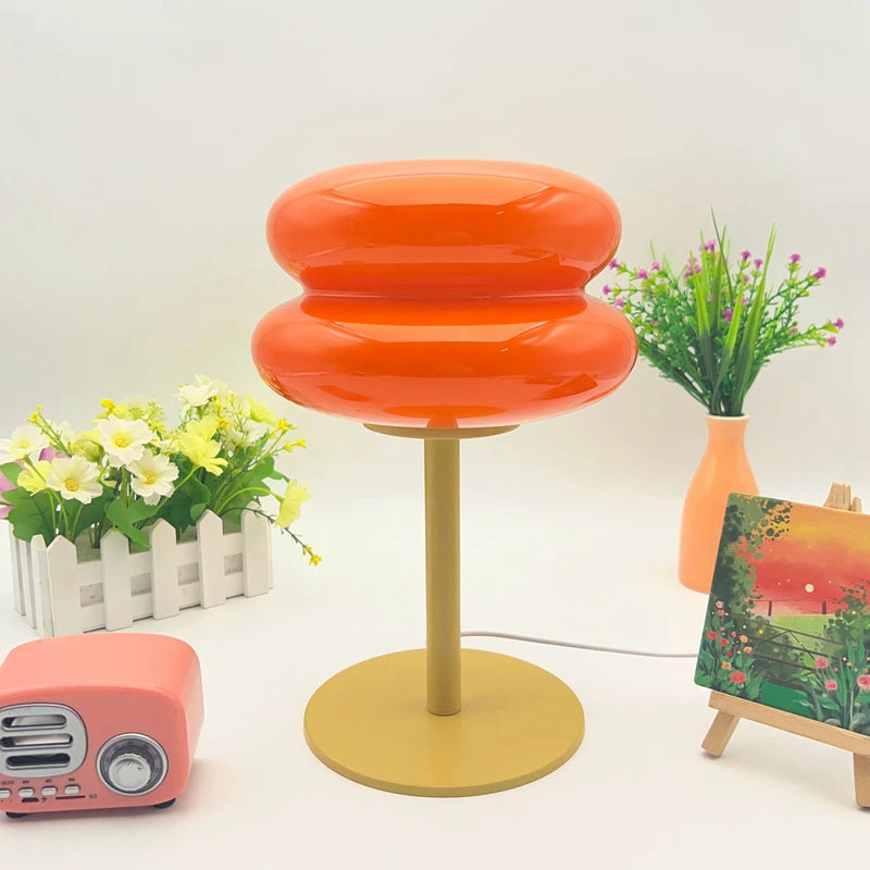 Italian Egg Tart Designer Glass Table Lamp