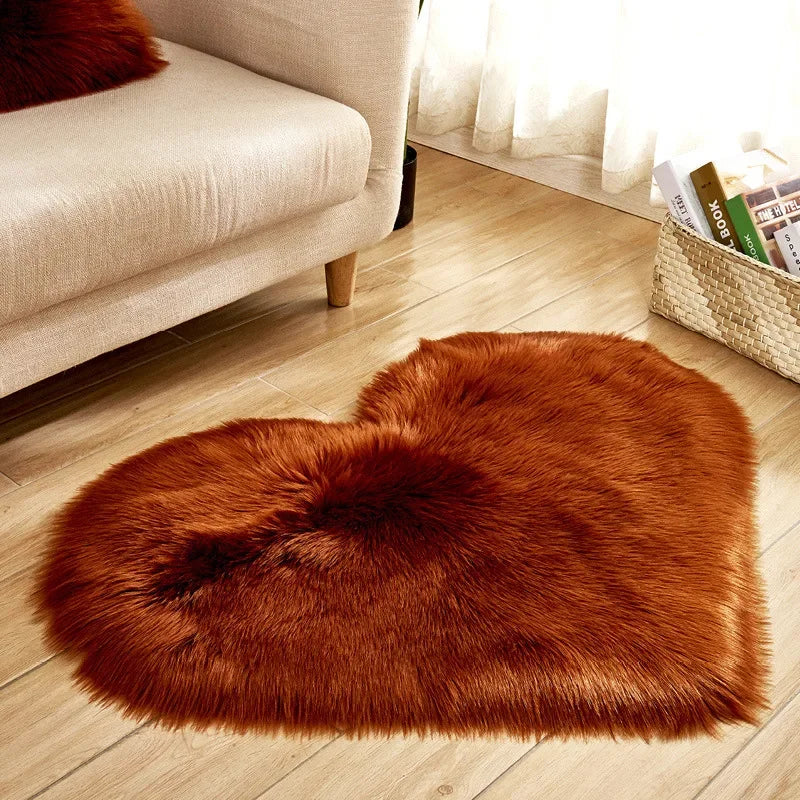 Heart Shape Fluffy Mat