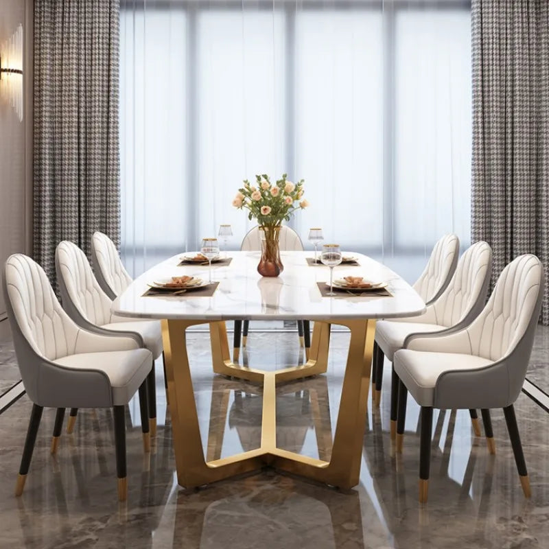 Italian Luxury Modern Marble Dining Table Set