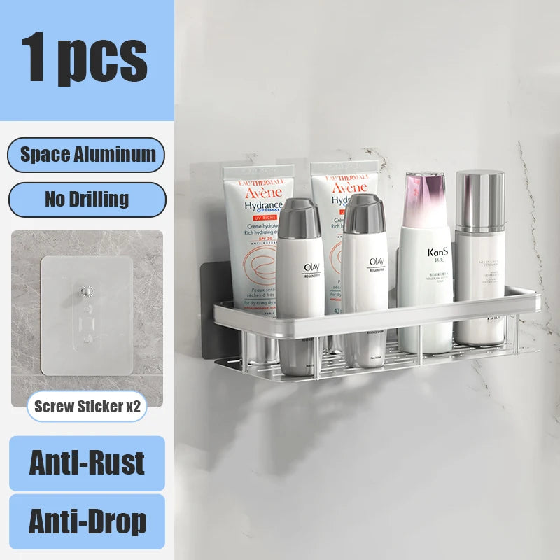 Bathroom Shelf No Drill Organizer Rack