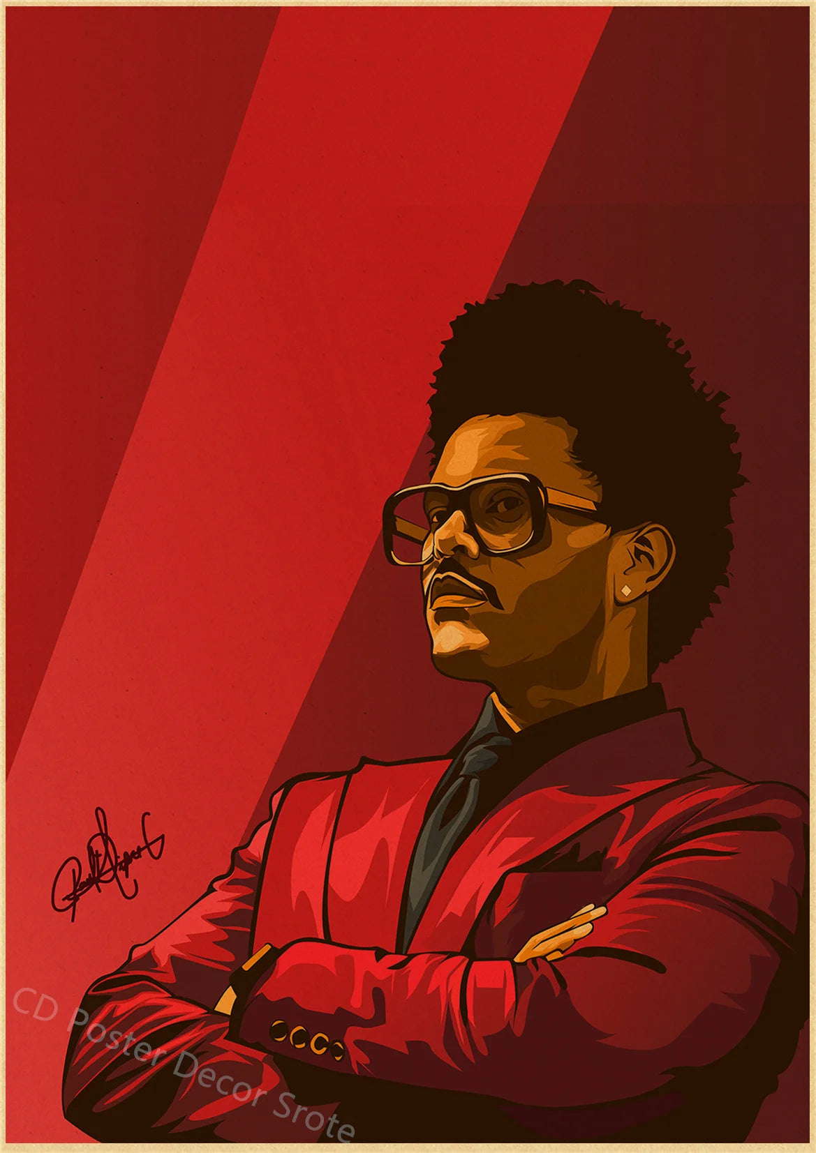 Rapper The Weeknd Retro Poster