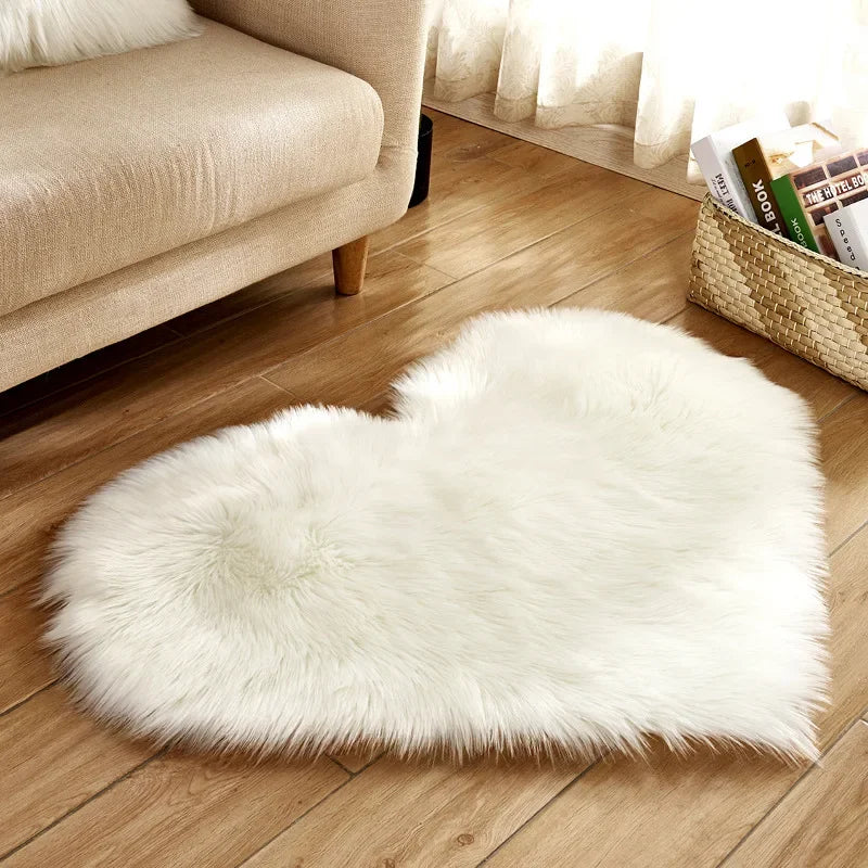 Heart Shape Fluffy Mat