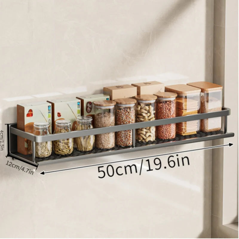 Black Wall-mounted Kitchen Shelves