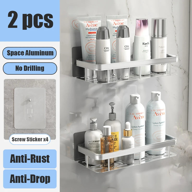 Bathroom Shelf No Drill Organizer Rack