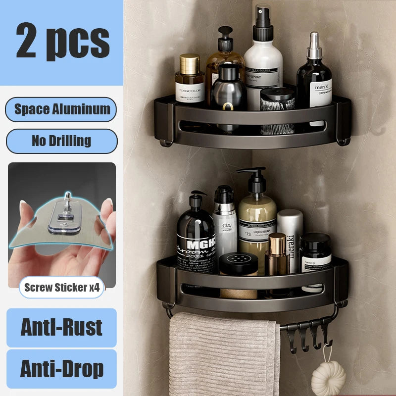 Bathroom Shelf No Drill Organizer Rack