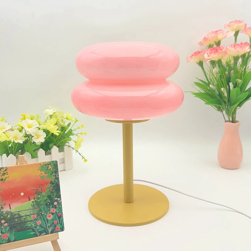 Italian Egg Tart Designer Glass Table Lamp