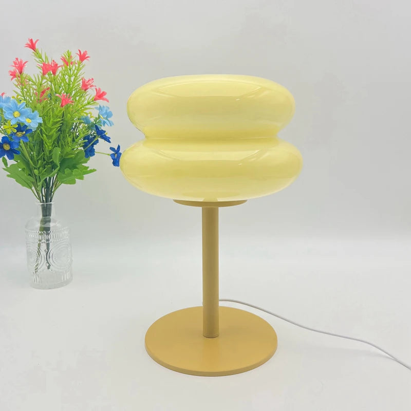 Italian Egg Tart Designer Glass Table Lamp