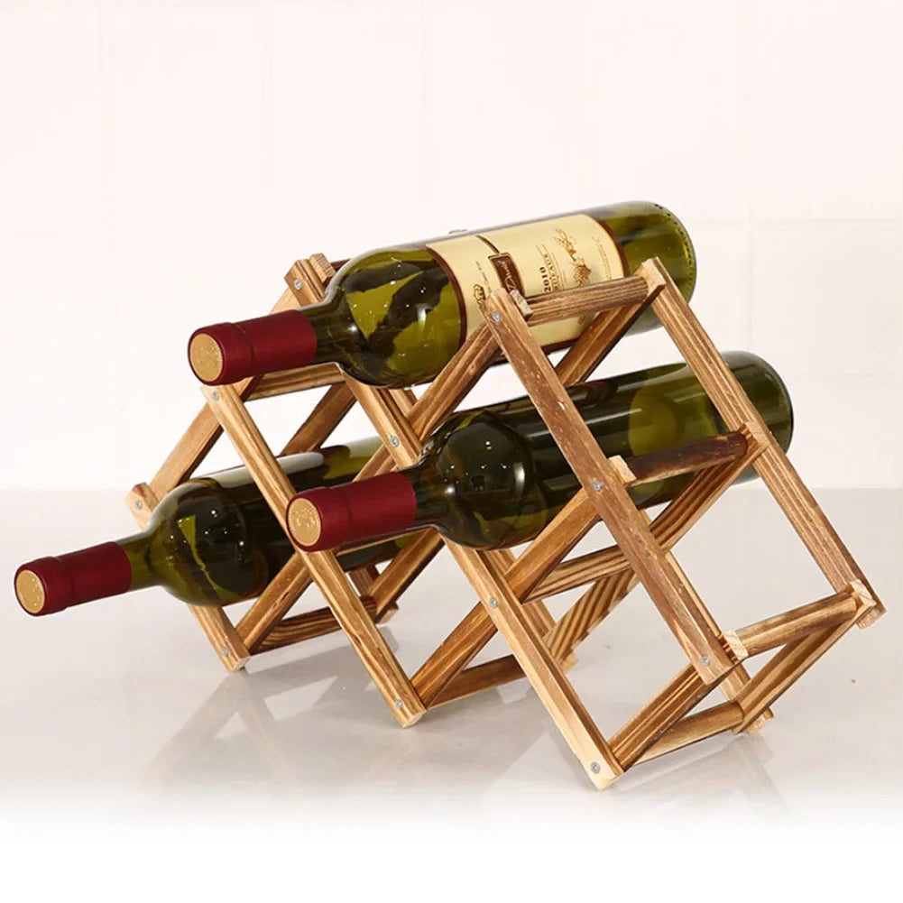 Collapsible Wooden Wine Bottle Rack